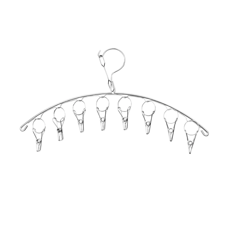 منشر غسيل ستانلس ستيل، 8 مشابك، 20x40 سم - فضي